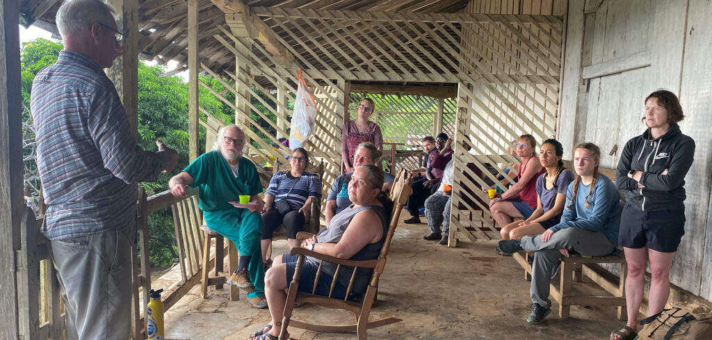 Group meeting on veranda