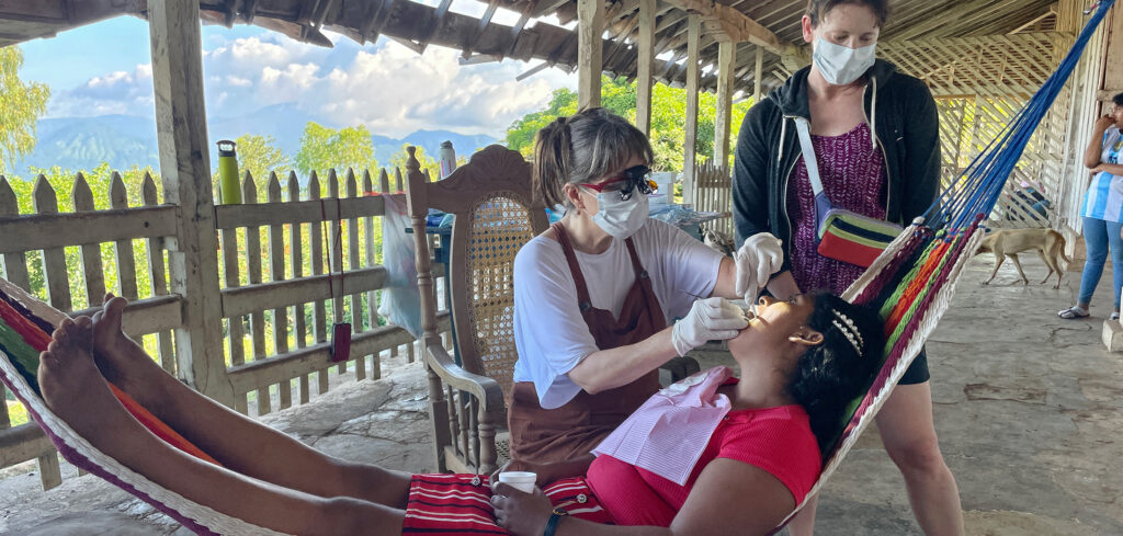 Dental check-up in a hammock