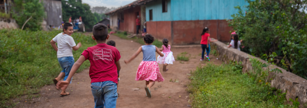 Kids playing in village